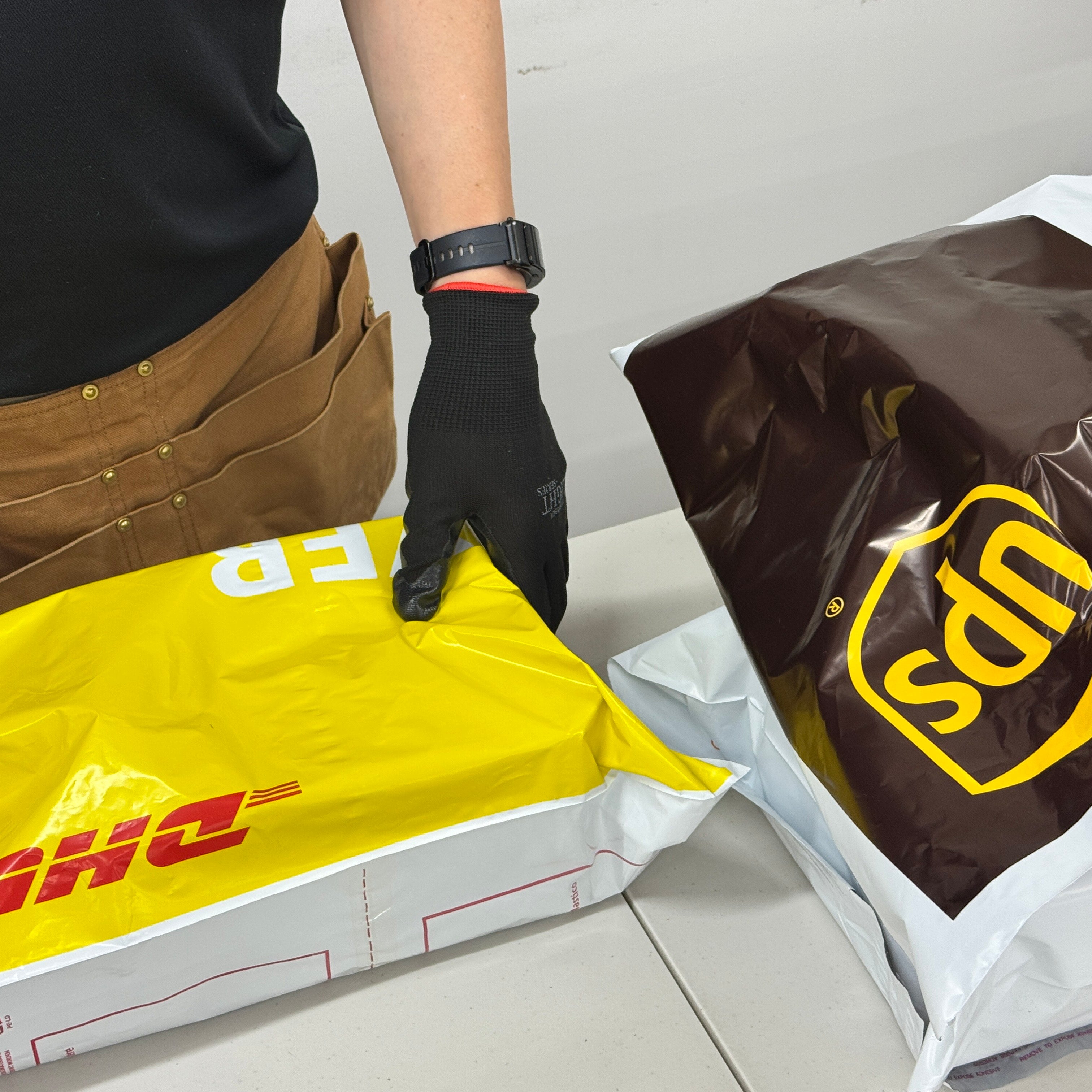 Product packaged and ready for DHL or UPS delivery